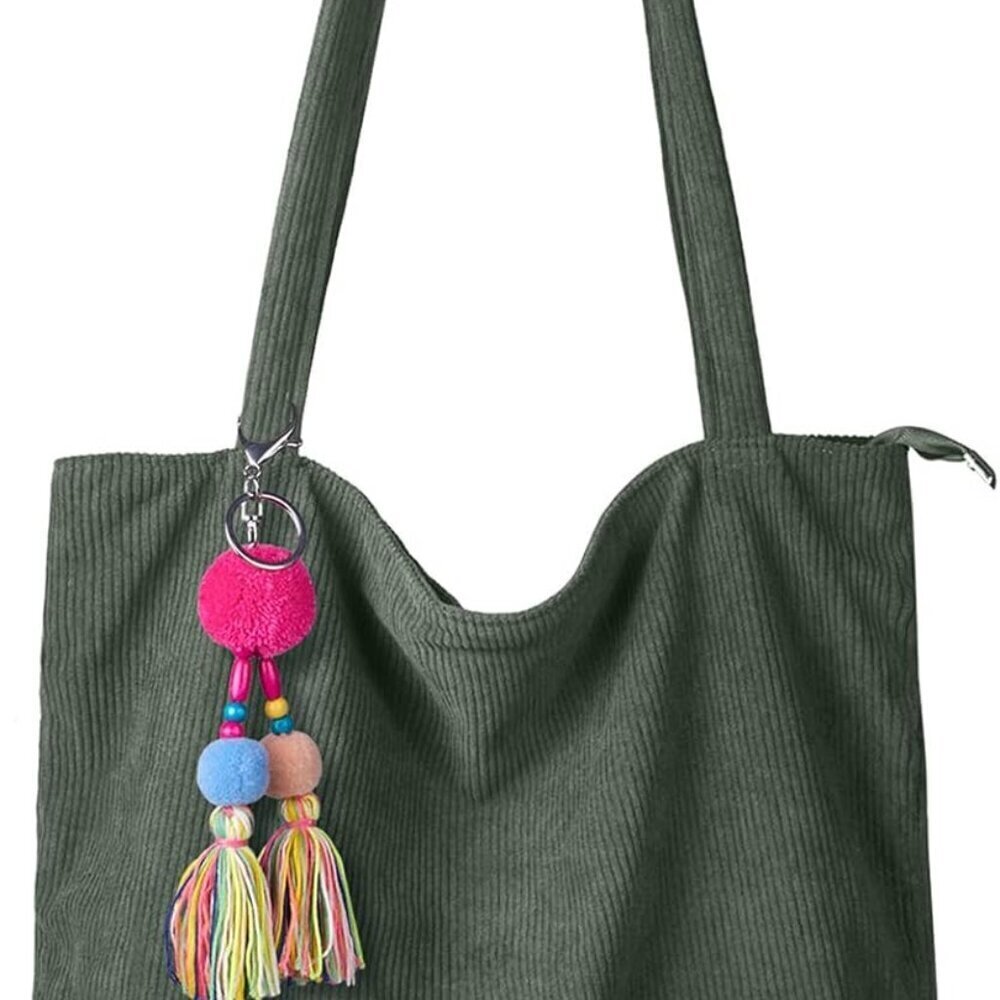 Corduroy Tote Bag Large Capacity Women’s Shoulder Shopping Handbag